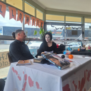 Families enjoying Halloween event at a local Gqeberha café