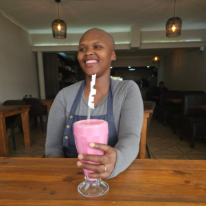 Head Chef PK in the kitchen at My Hometown Café in Newton Park, Gqeberha