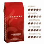 Carraro Globo Rosso coffee beans 1kg bold Italian blend available at My Hometown Café Port Elizabeth
